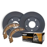 RDA REAR DISC BRAKE ROTORS + PADS & H/B SHOES for Landcruiser HDJ80 HZJ80 1992-98