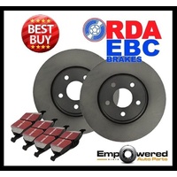 FRONT RDA DISC BRAKE ROTORS & EBC PADS FOR VOLKSWAGEN GOLF VI GTD 125KW 312MM 2010-8/2013