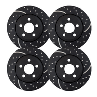 FULL DIMPLED & SLOTTED DISC BRAKE ROTORS FOR NISSAN X-TRAIL 2.0L T31 SERIES II 07ON