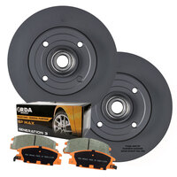 REAR BRAKE ROTORS + BEARINGS & PADS for Citroen C4 1.6TD 2.0TD 2010 on RDA8245