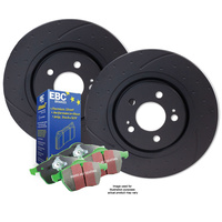 DIMPL SLOT FRONT BRAKE ROTORS + 4X4 PADS FOR LANDCRUISER TROOP 4.2TD 1999-1/2007