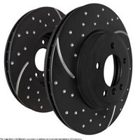 DIMPLED & SLOTTED FRONT DISC BRAKE ROTORS FOR VOLKSWAGEN PASSAT V 2005-08 RDA7229D