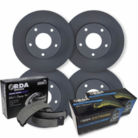 Full SET Disc Brake Rotors + Pads & H/B Shoes For LandCruiser 70 Series 1990-1999