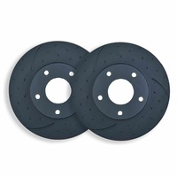 DIMPLD SLOTTD FRONT DISC BRAKE ROTORS for Alfa Romeo Brera 2.2L 2007 on RDA7444D