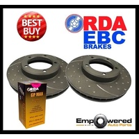 DIMPLD SLOT FRONT DISC BRAKE ROTORS+BRAKE PADS for BMW E39 530i 2000-04 RDA7087D