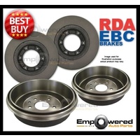 RDA FRONT DISC BRAKE ROTORS & REAR BRAKE DRUMS for Holden Rodeo RA TFS26 TFS77 