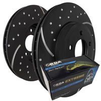 DIMP SLOT FRONT DISC BRAKE ROTORS + RDA PADS FOR HOLDEN COMMODORE VB VH VK 78-86