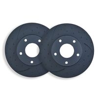 DIMPLED & SLOTTED Chevrolet Corvette 1984-1987 FRONT DISC BRAKE ROTORS RDA7733D