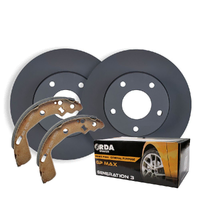 Rear RDA Disc Brake Rotors & Pads & H/B Shoes For Mercedes-Benz W163 ML320 2002-8/2002
