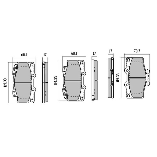 RDA EXTREME FRONT BRAKE PADS FOR TOYOTA PRADO 95 SERIES 7/1996-2003 RDX1323