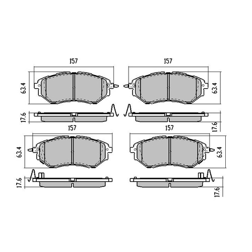 FULL SET RDA EXTREME H/DUTY BRAKE PADS FOR SUBARU FORESTER SJ 2.0XT 2013 ONWARD