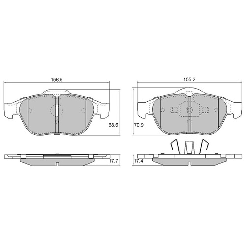 RDA GP MAX FRONT BRAKE PADS FOR RENAULT LAGUNA 2.2DCI 102KW 2006-2007 RDB2124
