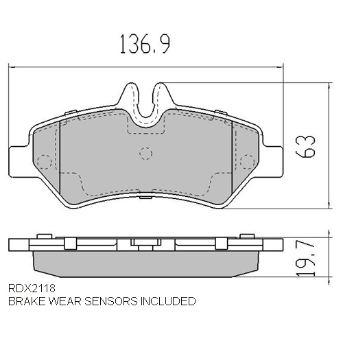 RDA EXTREME REAR BRAKE PADS FOR MERCEDES SPRINTER W906 10/2006 ONWARDS RDX2118