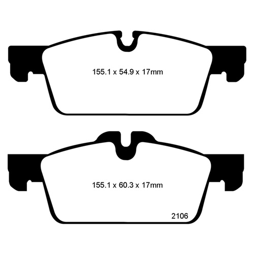 EBC ULTIMAX FRONT BRAKE PADS FOR PEUGEOT 508 *283MM ROTORS* 2011 ONWARDS DPX2106
