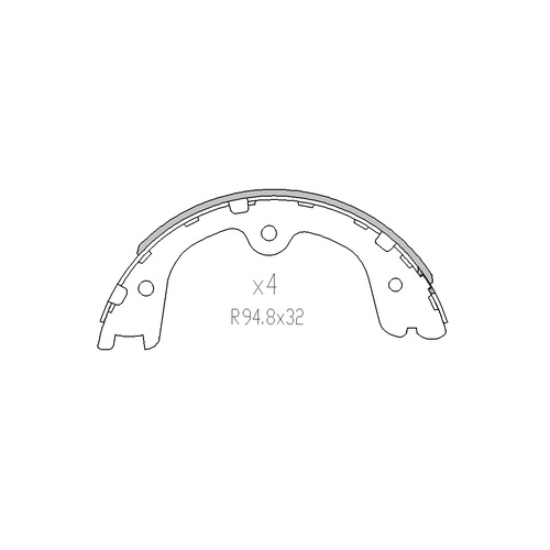 RDA REAR HAND BRAKE SHOES FOR NISSAN EL GRAND E51 E52 *190MM H/B* 2002 ON R2033