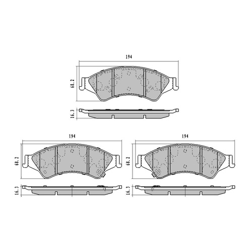 RDA EXTREME H/D FRONT BRAKE PADS FOR FORD RANGER PX & MAZDA BT50 2011 ON RDX2202SM
