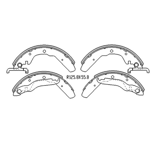 RDA REAR BRAKE SHOES FOR VOLKSWAGEN KOMBI 1970-1985 - R1654
