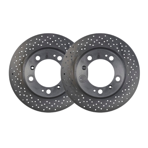 CROSS DRILLED FRONT DISC BRAKE ROTORS FOR MERCEDES-BENZ A45 AMG W176 2.0L 2013-2019
