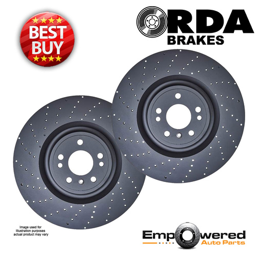 CROSS DRILLED FRONT DISC BRAKE ROTORS FOR MERCEDES-BENZ A45 AMG W176 2.0L 2013-2019