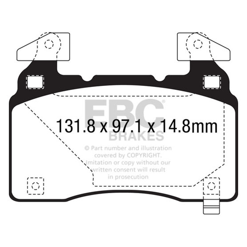 EBC YELLOW STUFF BRAKE PADS FOR HOLDEN COMMODORE SSV REDLINE 5/2013-2017 DP43028