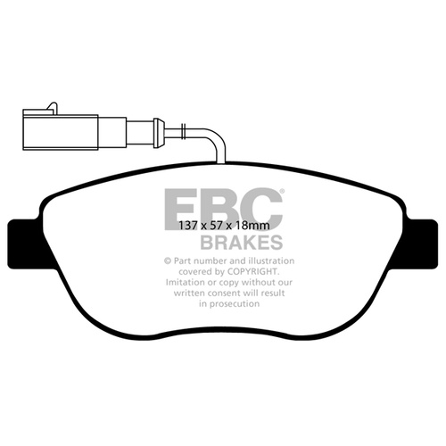EBC ULTIMAX FULL SET FRONT & REAR BRAKE PADS FOR ABARTH 595 COMPETIZIONE 1.4T 8/2014-9/2017