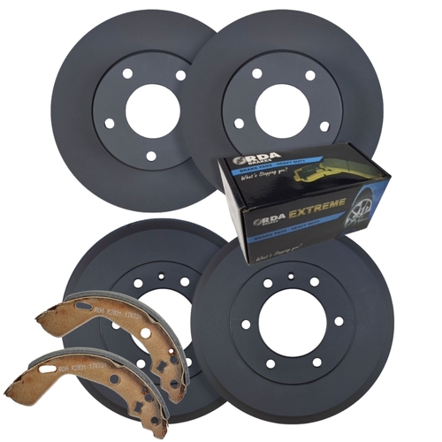 FRONT DISC BRAKE ROTORS PADS REAR BRAKE DRUMS SHOES FOR FORD RANGER PX 4WD 11-ON