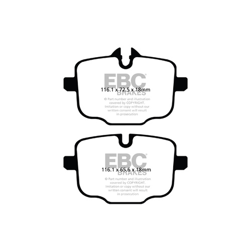 EBC REDSTUFF REAR BRAKE PADS FOR BMW F10 M5 432KW 8/2013-12/2017 DP32089