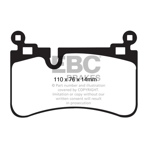 EBC YELLOW STUFF REAR BRAKE PADS FOR MERCEDES-BENZ W204 C63 2008-2015 DP41839