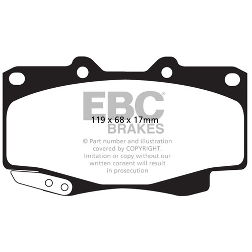 EBC ULTIMAX FRONT BRAKE PADS FOR TOYOTA HILUX KUN26R GGN25R 2005 ONWARD DPX2005