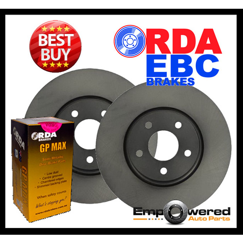 FRONT RDA DISC BRAKE ROTORS & PADS FOR MAZDA 323 BJ PROTEGE 1.8L SEDAN 9/1998-12/2003