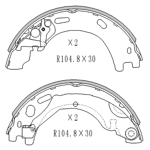 RDA REAR HAND BRAKE SHOES for Range Rover Sport L320 & Discovery L319 2004 on