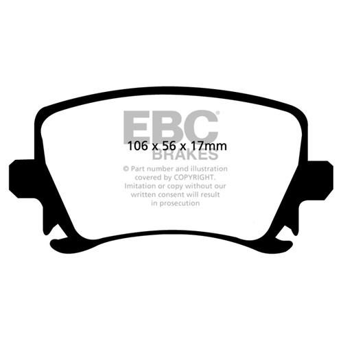 EBC REDSTUFF REAR BRAKE PADS FOR FOR AUDI SKODA VOLKSWAGEN VARIOUS MODELS - DP31518