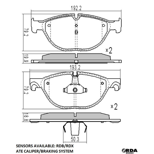 RDA FRONT EXTREME BRAKE PADS FOR BMW F07 520D GT 2.0TD 4/2011-2/2017 RDX2412