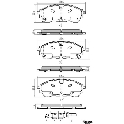 RDA FRONT EXTREME HD BRAKE PADS FOR FORD RANGER RAPTOR PX 2.0TTD 4WD 9/2018 ON