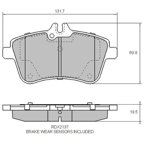 RDA GP MAX FRONT BRAKE PADS INC SENSORS FOR MERCEDES W245 B200CDI 11/2005-3/2012