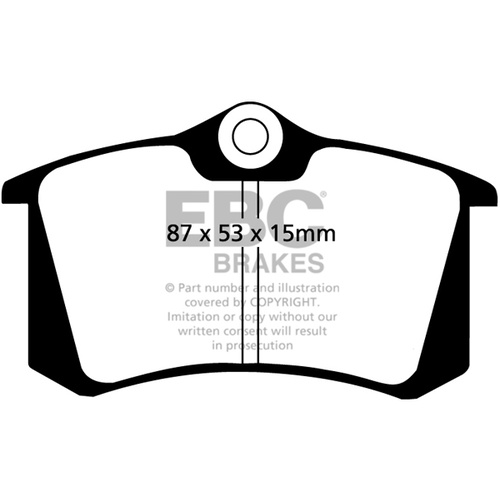 EBC YELLOW STUFF REAR BRAKE PADS FOR RENAULT CLIO RS200 147KW 2013-2017 DP4680R