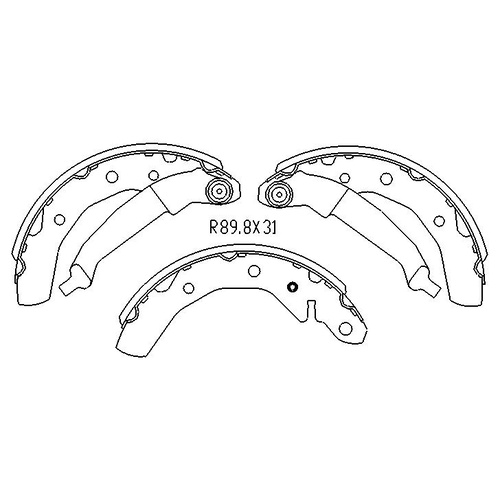 RDA REAR BRAKE DRUM SHOES FOR PROTON SAVVY BT 1.1L HATCH FWD 4/2006-8/2012 R2002