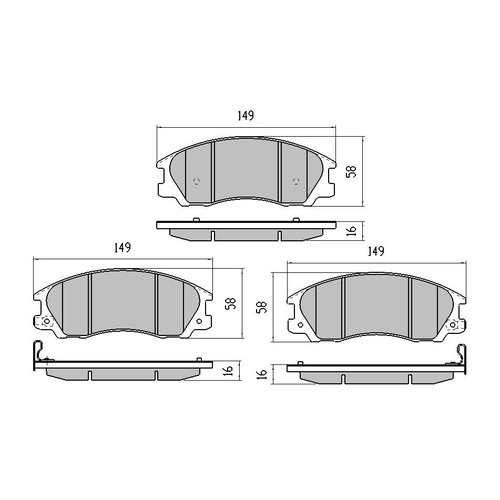 RDA GP MAX FRONT BRAKE PADS FOR SSANGYONG ACTYON SPORTS 2.0TD 3/2012 ON RDB1745
