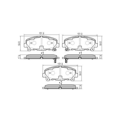 FULL SET RDA GP MAX BRAKE PADS for Honda CU2 Accord Euro 6/2008-6/2015 RDB2261