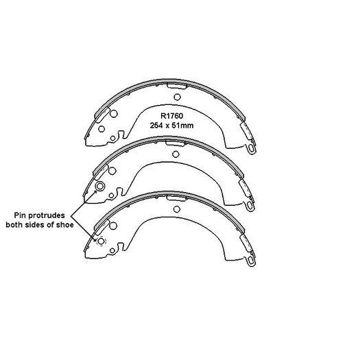 RDA REAR BRAKE SHOES FOR MITSUBISHI TRITON MK 2WD 6/1996-9/2005 R1760