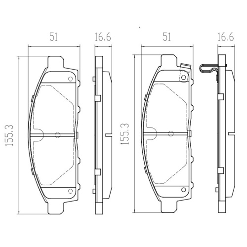 GP MAX FRONT BRAKE PADS FOR MITSUBISHI MITSUBISHI TRITON ML MN MQ 2.4TD 2006 ON RDB2053