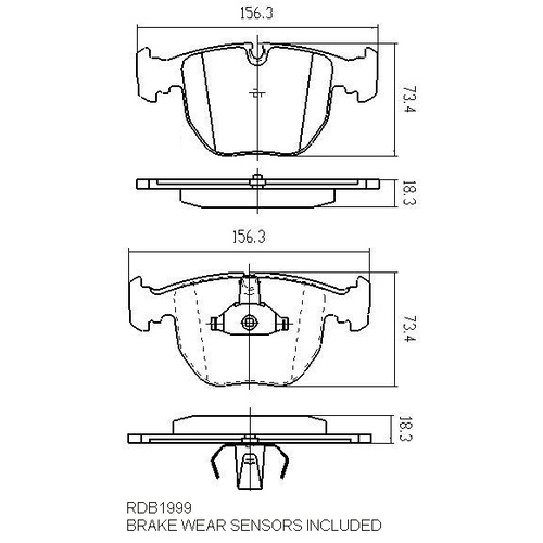 EXTREME H/D FRONT BRAKE PADS FOR RANGE ROVER 2.7TD 2.9TD 4.4 2002-2005 RDX1999