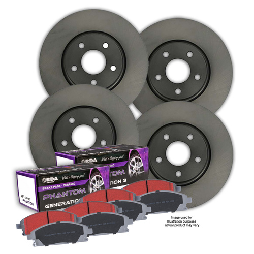 FULL SET RDA BRAKE ROTORS + CERAMIC PADS FOR VW TOUAREG 3.0TDI 5/2011-3/2018