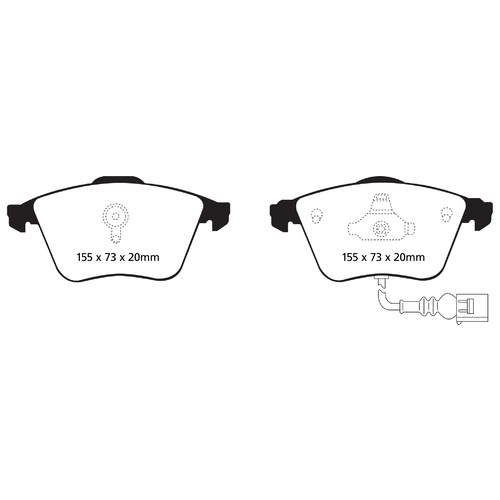 EBC REDSTUFF FRONT BRAKE PADS FOR AUDI TTS 2.0T 200KW 2008-2015 DP31946