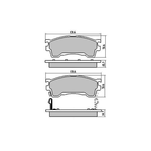 RDA GP MAX FRONT BRAKE PADS FOR MAZDA 323 PROTEGE BJ 9/1998-12/2003 RDB1362