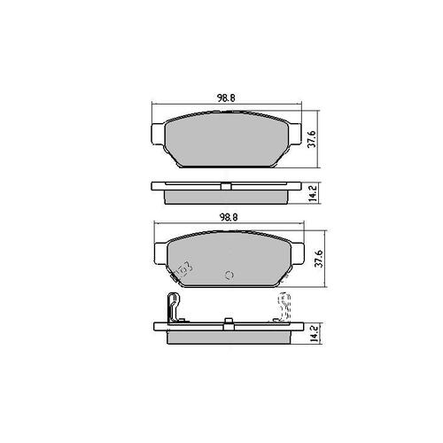 RDA GP MAX REAR BRAKE PADS FOR MITSUBISHI LANCER CC GSR TURBO 6/1992-4/1996 RDB1278