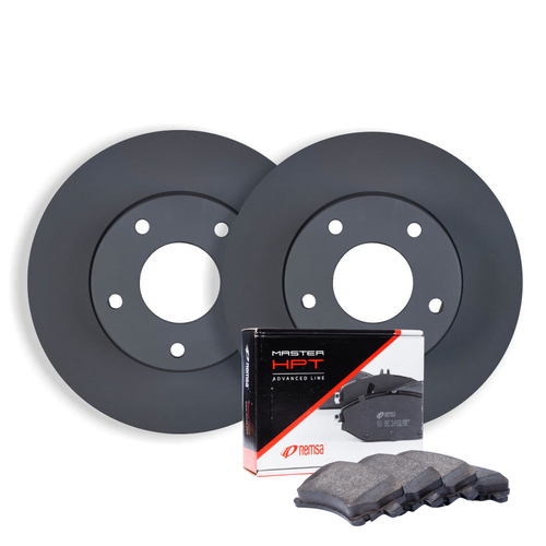 FRONT RDA DISC BRAKE ROTORS & REMSA PADS FOR VOLKSWAGEN GOLF V R32 3.2L 345MM 2005-ON