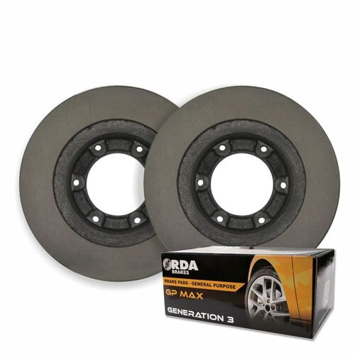 FRONT RDA DISC BRAKE ROTORS & PADS FOR MITSUBISHI TRITON ML 3.2TD 4WD 7/2006-8/2009