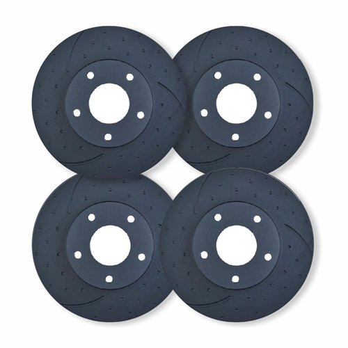 FULL DIMPLED & SLOTTED DISC BRAKE ROTORS FOR COMMODORE VR VS W/O IRS 1993-97
