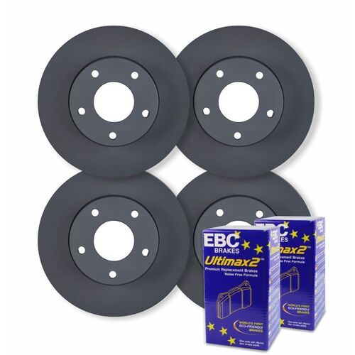 FULL SET DISC BRAKE ROTORS + PADS FOR NISSAN DUALIS J10 FWD 5/2008-1/2016